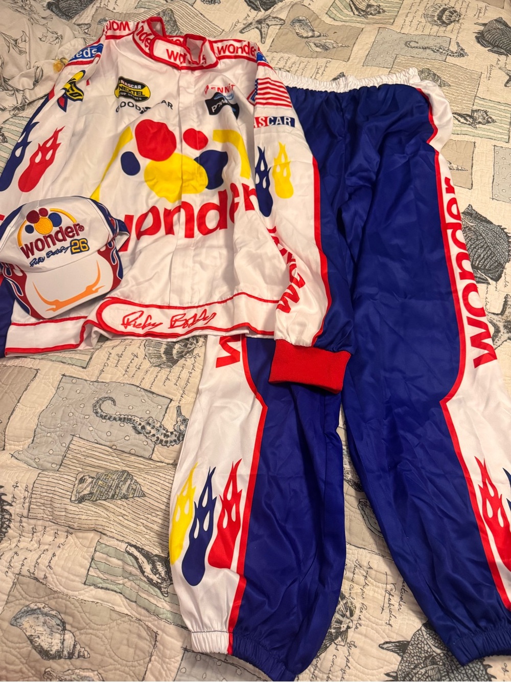 Wonder Racing-Inspired Men’s Pajama Set - Blue, White, Red